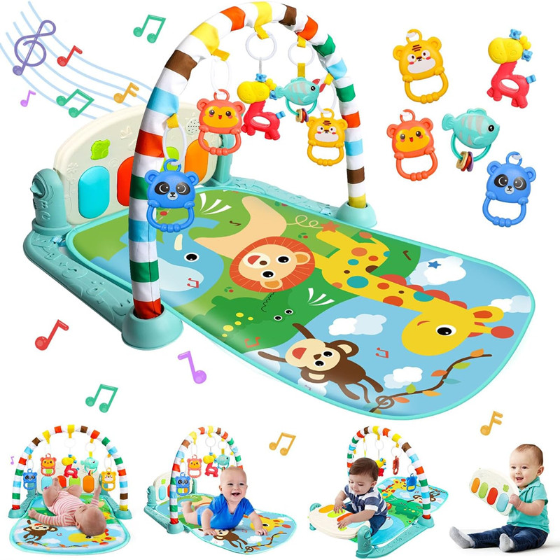 Baby Music Rack Play Mat Baby Fitness Frame Crawling Toy Infant Activity Gym Game Activity Rug Blanket Newborn Kids Toys