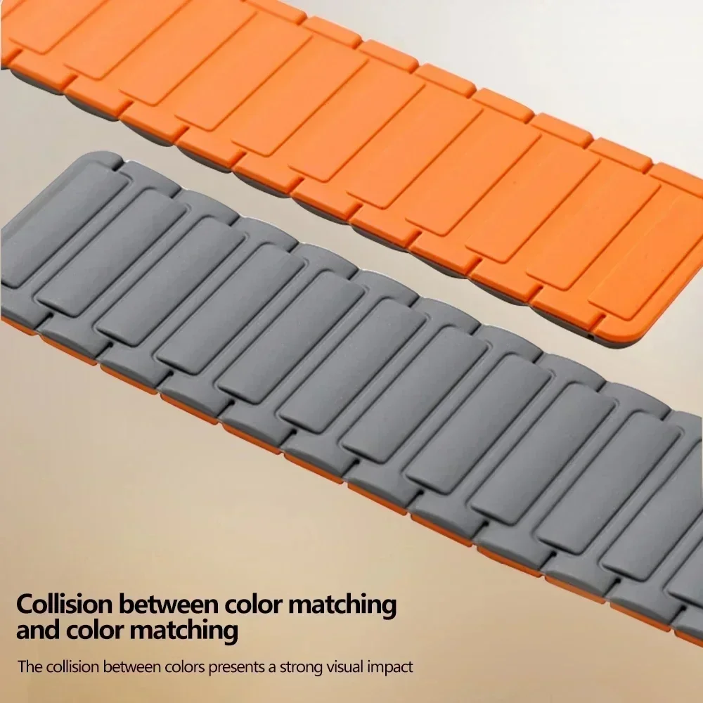 Bucle magnético para correas de Apple Watch 44mm 40mm 49mm 45mm 41mm 38mm pulsera de silicona iWatch Series 9 8 7 6 5 4 3 Se ultra 2
