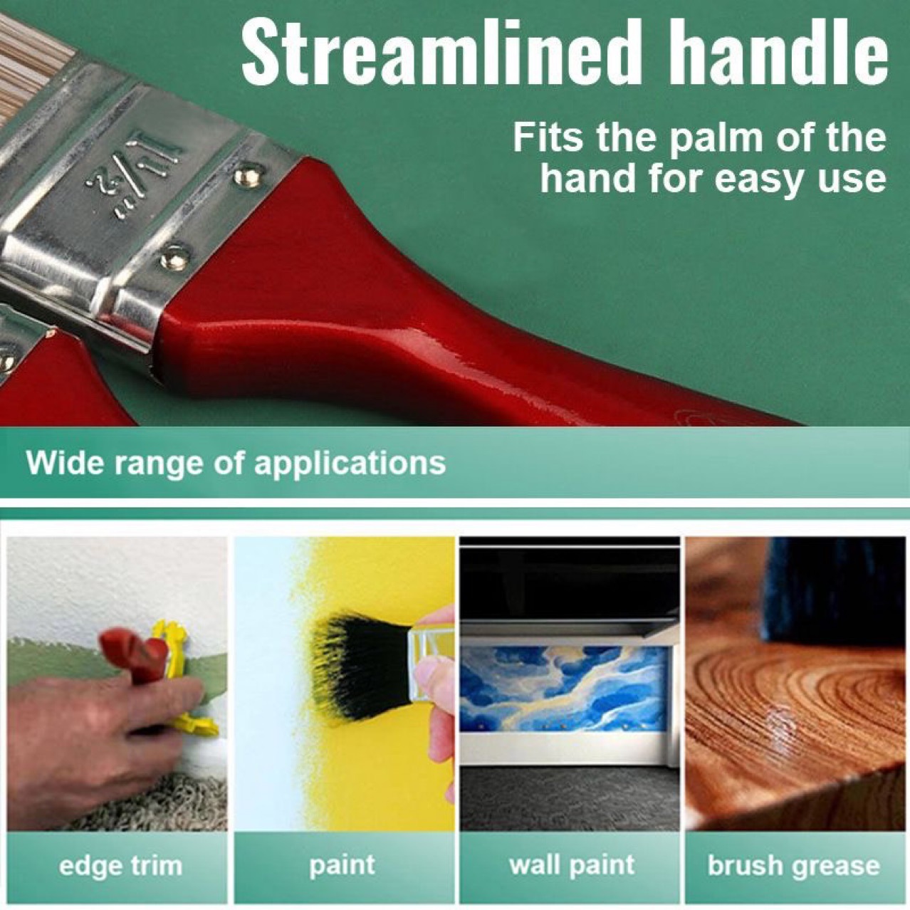 Pinceau de peinture pour mur intérieur et toit, brosse pour document de garniture d'angle sombre