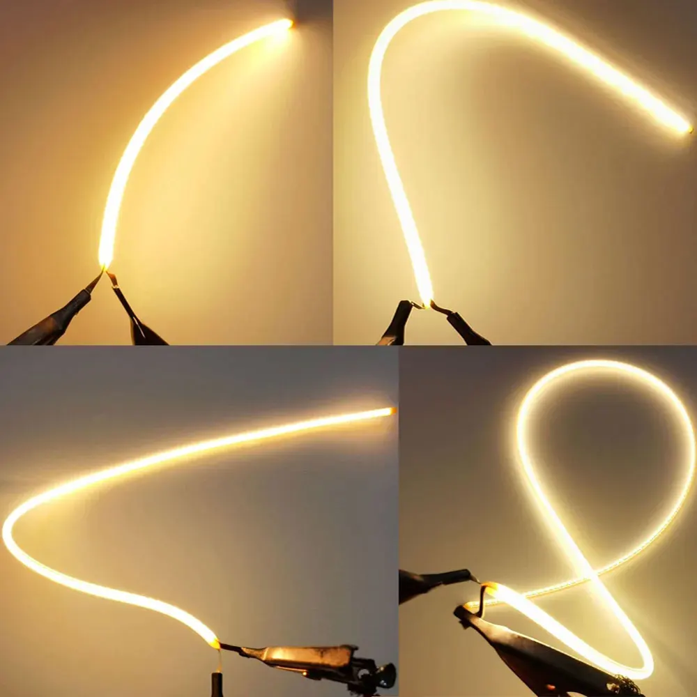 LED Flexible Filament DC3V 25/80/110/128/190/300MM Positive Negative Same End Edison Bulb Lamp Parts DIY Diode Decorative Lamp