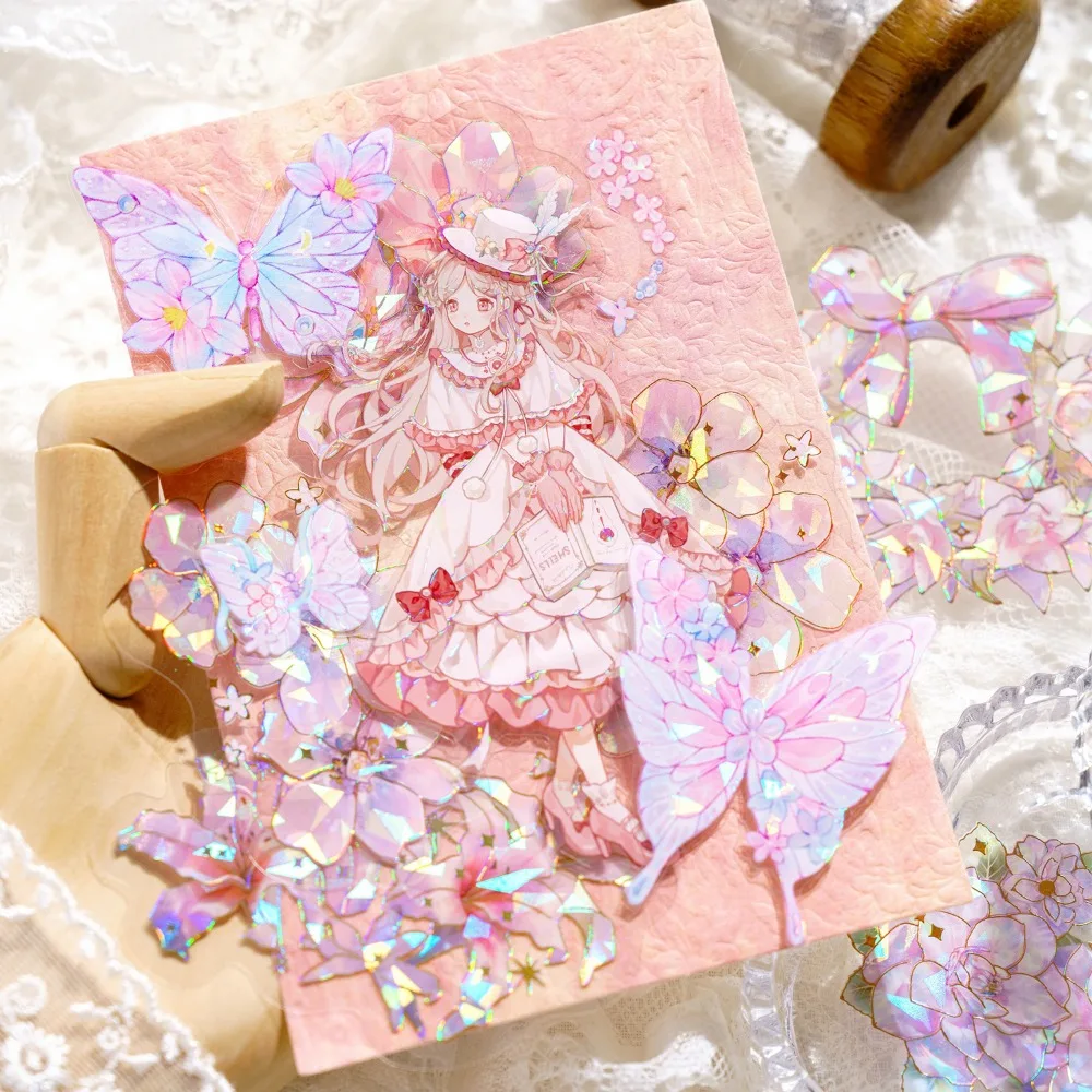 Mr.紙ヴィンテージ絶妙なフラワーステッカーパックペットスパークリング装飾ハンドブックDIY Gooカードステッカー文具20ピース/パック