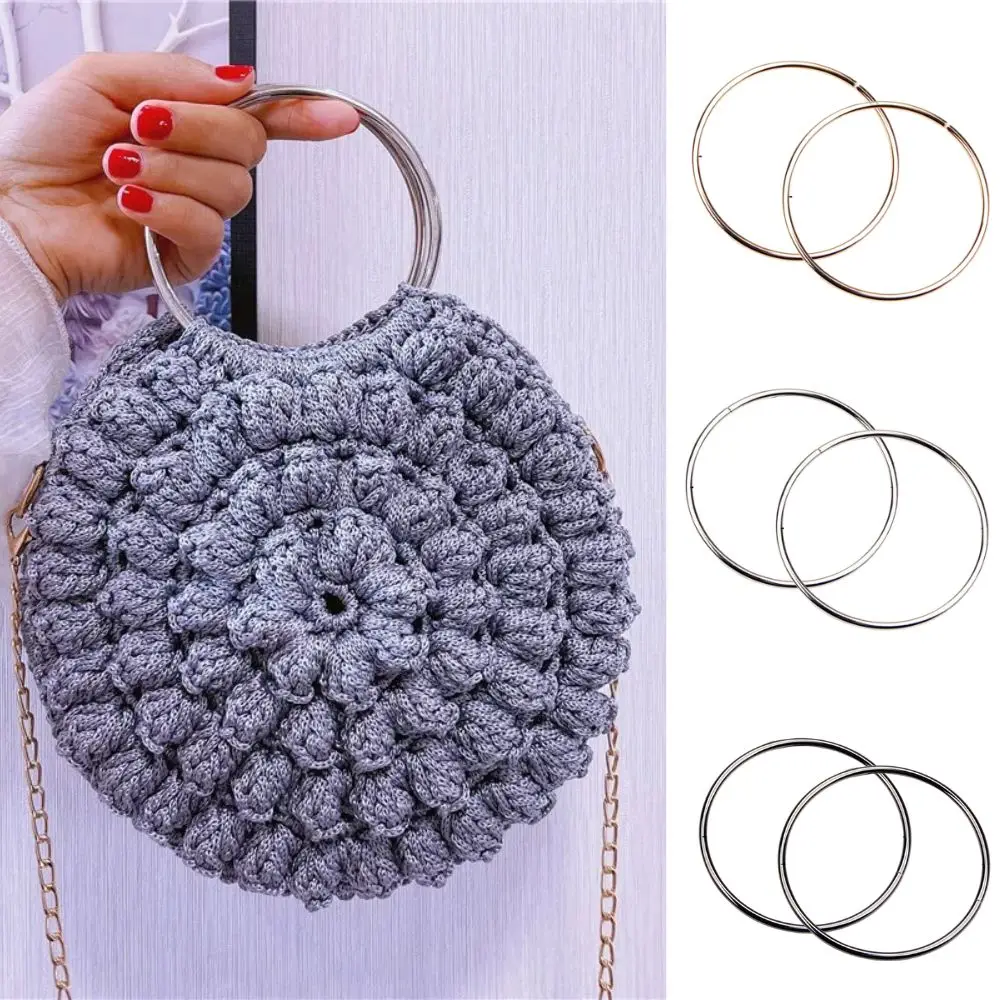 2pcs/Set Metal Round Purse Sewing Frame DIY Bag Handles For Bag Making Purse Handles 7.5/10CM Replacement Hardware For DIY Bag