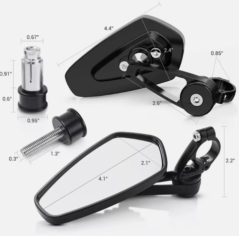 1Pair Motorcycle Handle Bar End Mirror For Yamaha MT09 MT03 MT125 900 Tracer Motorcycle Side Mirrors Replacement Parts