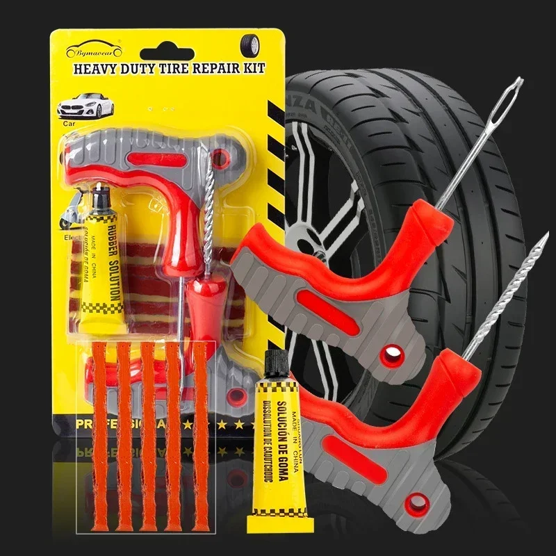 Auto Fahrrad Lkw Motorrad Reifen Reparatur Kit Studding Werkzeug Set Tubeless Reifen Punktion Stecker Patch Streifen Kleber Garage Werkzeug Zubehör