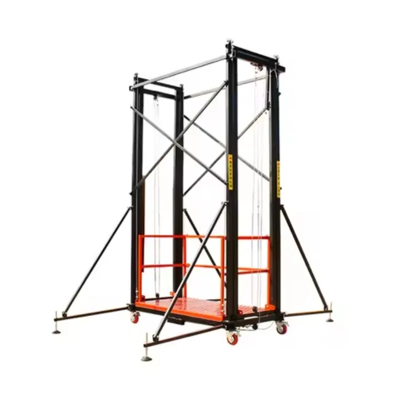 Electric Mobile Scaffolding Lift 500KG Capacity 6M 12M Height With Remote Control Folding Platform For Construction Work