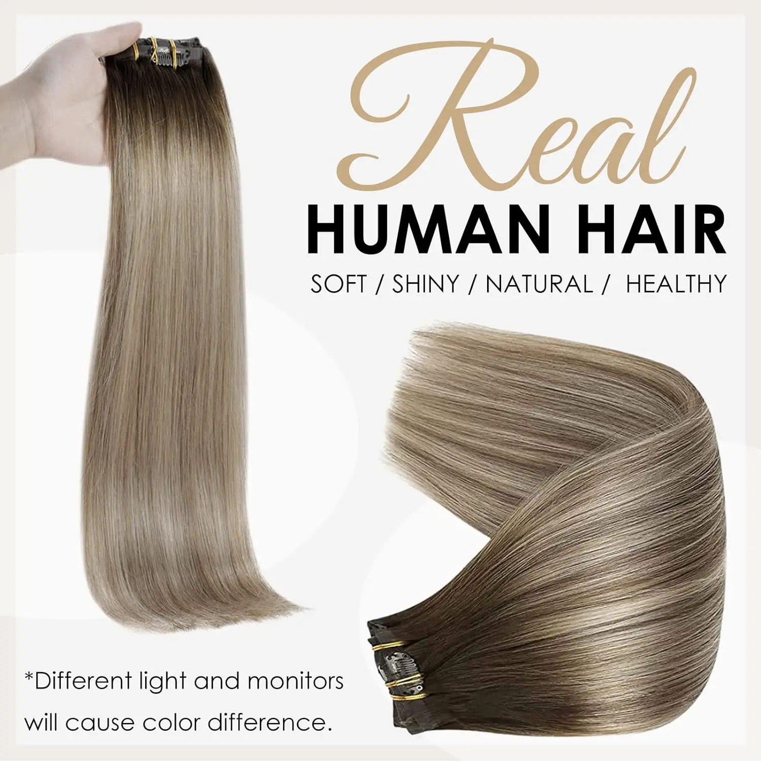Toàn Phần Sáng Bóng Liền Mạch Kẹp Trong Tóc Remy Tóc 8 Chiếc 100G PU Băng Keo Trong Tóc Ombre tóc Vàng Màu Da Sợi Ngang