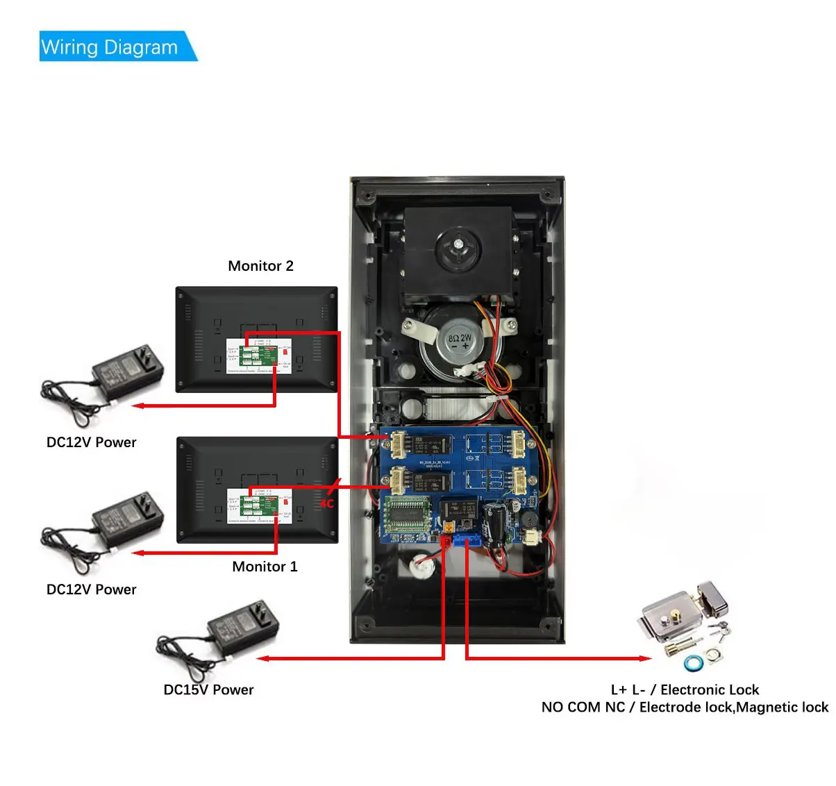 Tuya inteligente 2 unidades apartamentos intercom campainha de vídeo com cartão rfid desbloquear 4 sistema de telefone de porta de vídeo com fio 1080p