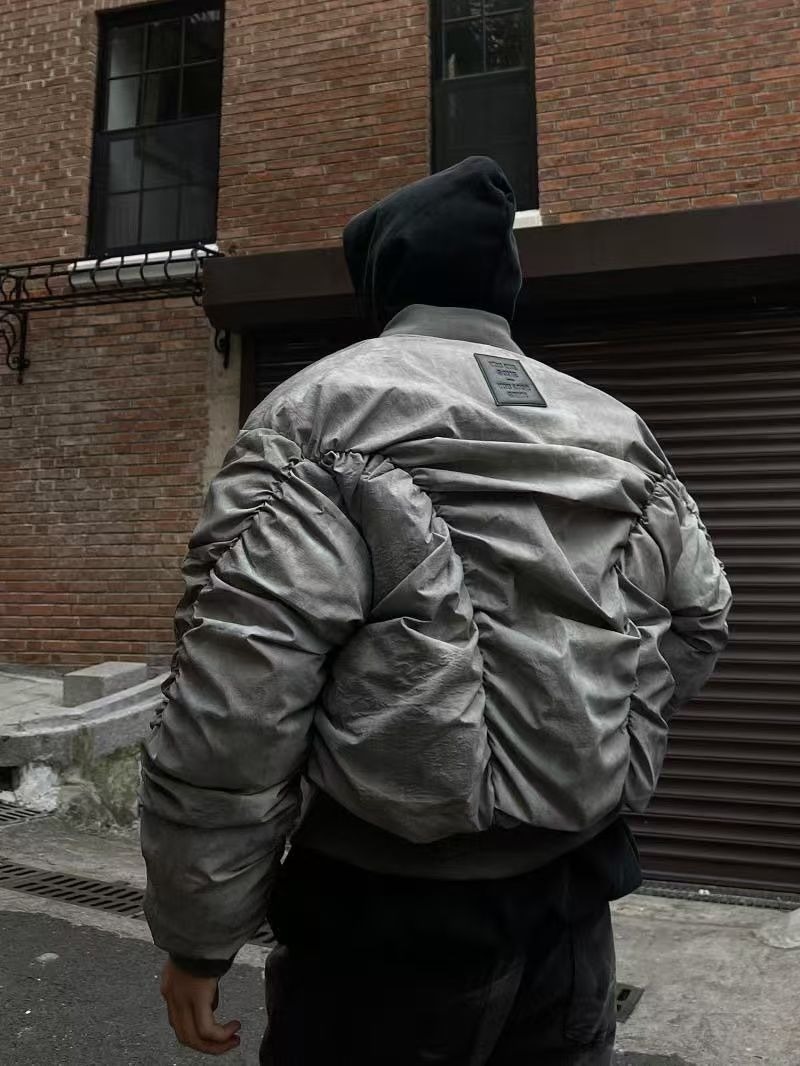 Chaquetas Retro Wasteland Wind, chaqueta de vuelo de diseño plisado, traje de béisbol, traje de algodón, Parkas americanas, abrigo de invierno de Hip Hop, nuevo hombre