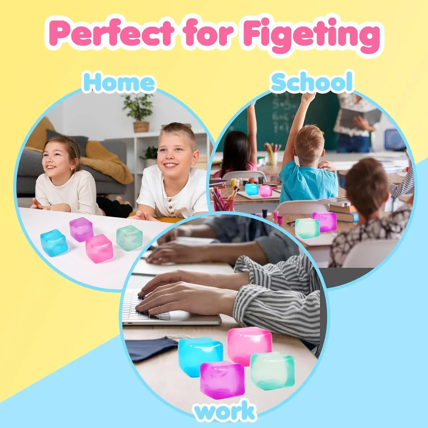 Squishy Ice Cube Fidget ของเล่นสแควร์รูปร่าง Squishy ความเครียด Ball บีบของเล่นความเครียดบรรเทา Sensory ของเล่นสําหรับเด็กผู้ใหญ่ของขวัญ