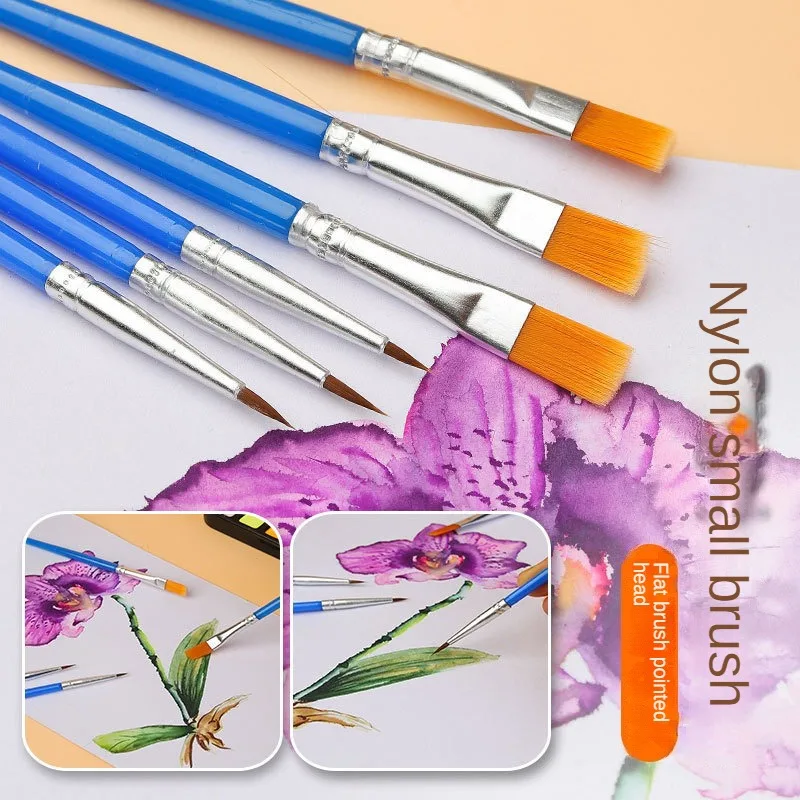 10/20/50 pezzi pennelli per pittura set arte rotonda capelli piatti nylon pennello per capelli penna per olio acrilico acquerello scuola materiale artistico