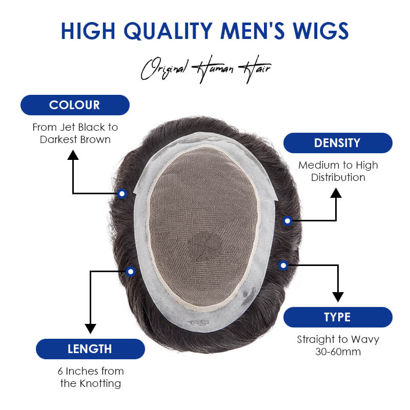 Australie toupet hommes dentelle et Base en polyuréthane respirant hommes perruque pour hommes capillaire prothèse remplacement système de naissance des cheveux naturelle