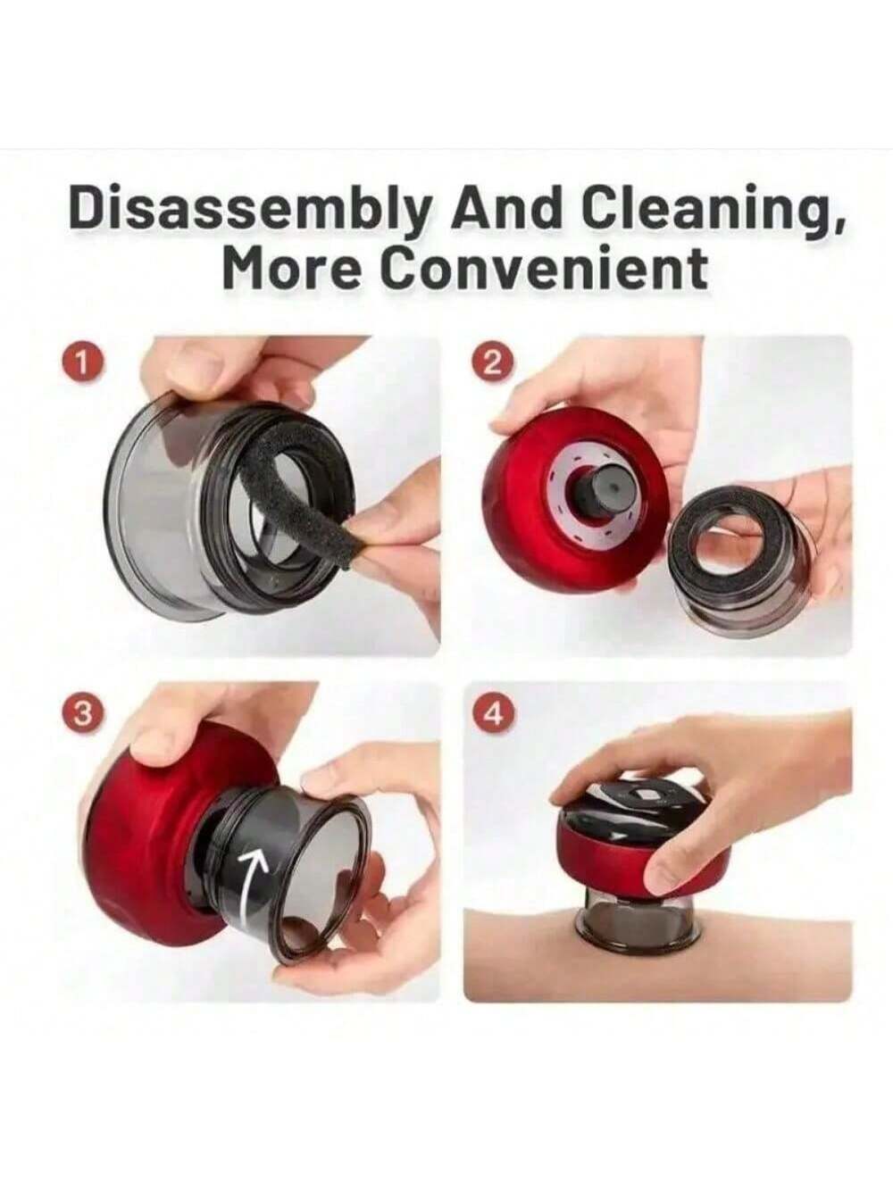 Elektrisch vacuüm cupping, schrapen, huidmassageapparaat, lichaamsverwarming, schrapen, behandelset met zuignap, gezondheid en draagbaarheid