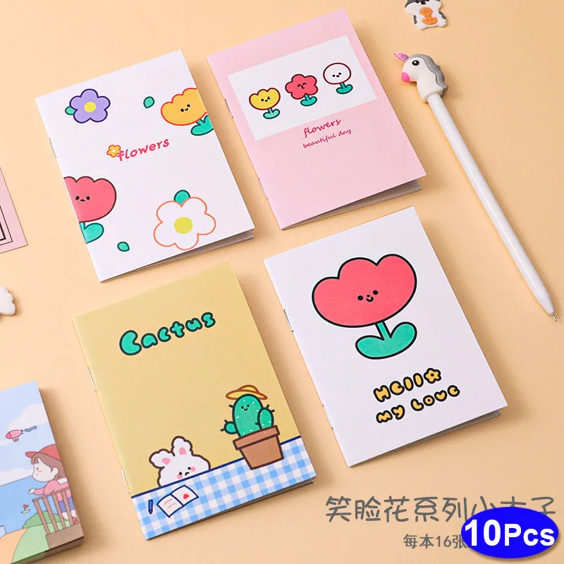 10Sets Retro Kleine Notebooks Kawaii A7 Blank Mini Nette Planer Tagebuch Hinweis Notizblock Ästhetische Journal Kinder Schreibwaren Agenda Sache