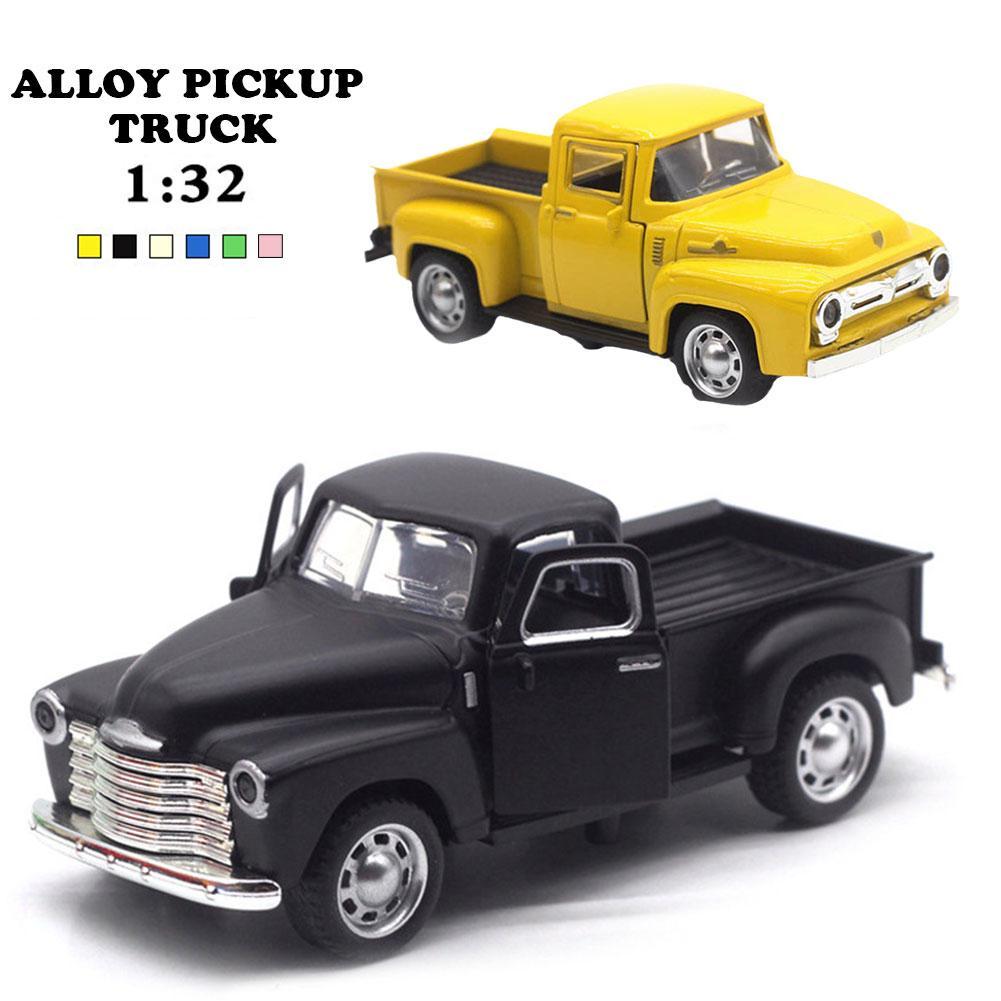 Clássico captadores caminhão carro modelo 1:32 escala puxar para trás liga diecast & brinquedos veículo coleção de natal carro de brinquedo para meninos crianças