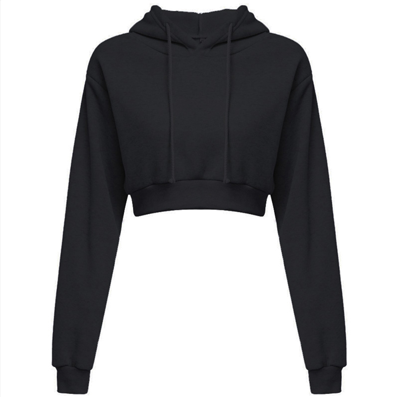 Nueva moda, Sudadera con capucha para mujer, abrigo corto, Jersey deportivo, Tops con capucha, ropa de otoño e invierno para mujer, Top corto con capucha
