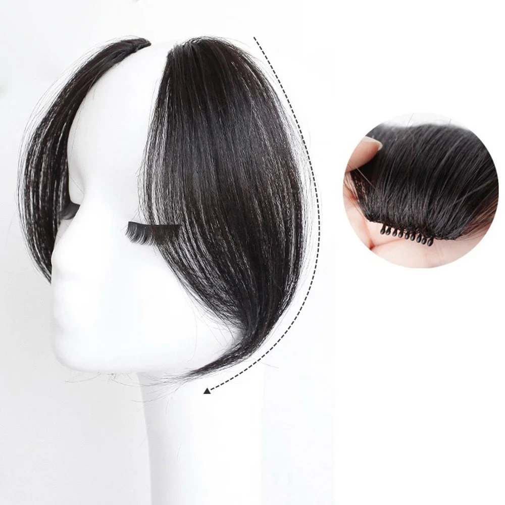 2024 peruca da moda 2 pçs sem costura natural invisível ar lado franja mostrar rosto pequeno extensão do cabelo peruca peça