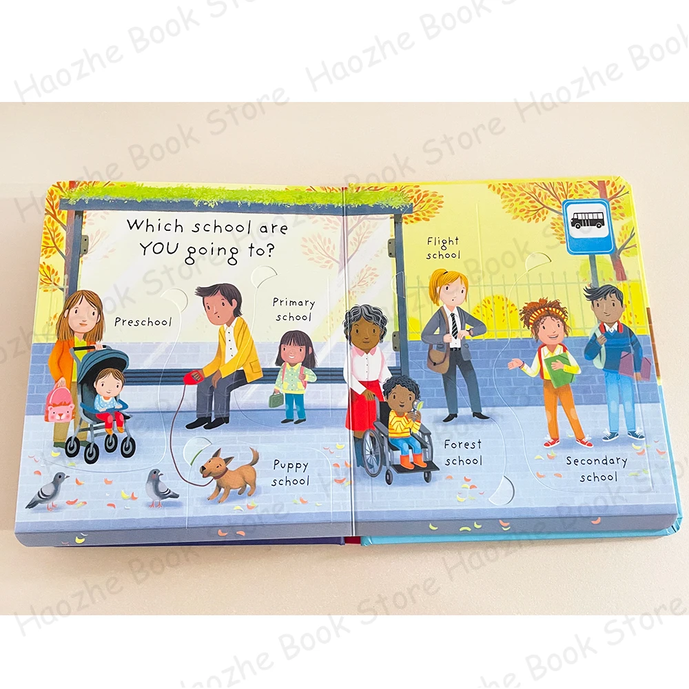 Very First Questions and Answers Why do I have to go to school Usborne Lift the flap Children's Activity English Book Montessori