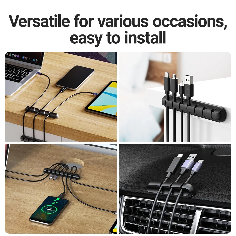 ขายส่งคลิปสายสําหรับ MouseHeadphone Wire Organizer สายซิลิโคนสาย USB Winder Desktop Tidy Management