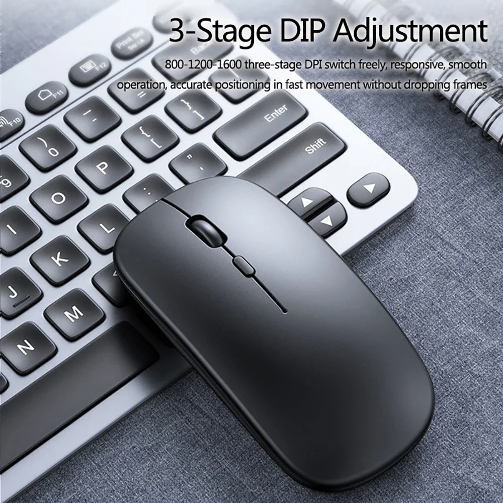 Novo mouse sem fio bluetooth usb óptico recarregável mouse para computador portátil pc macbook gaming mouse gamer 2.4ghz 1600dpi