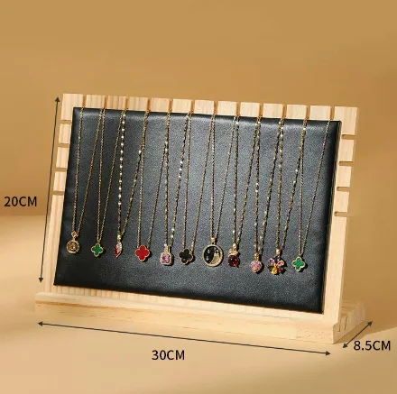 Moldura criativa de madeira sólida para colar, moldura de exibição de joias da moda, suporte para pingente, adereços de exibição de joias