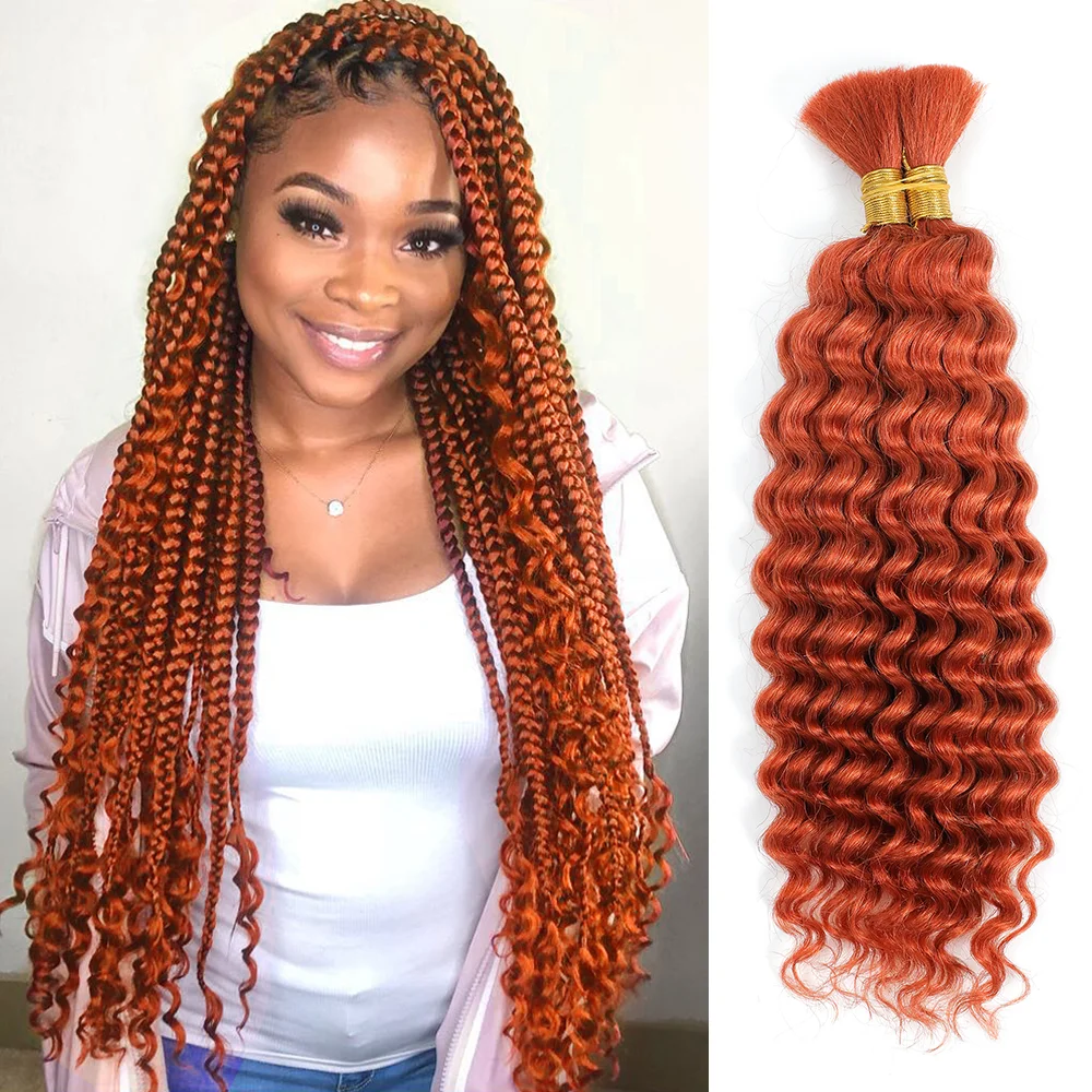Onda profunda em massa cabelo humano para trança sem trama 100g (1 pacote-2 pacotes) cabelo humano virgem brasileiro trança cabelo para tranças boho