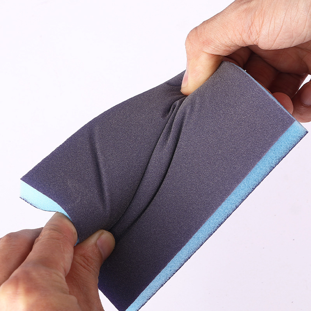 Set di 6 spugne abrasive, grana 60-320, grosso, medio fine, lavabile, riutilizzabile, blocchi asciutti e bagnati, per legno, metallo, vetro, mobili, vernice