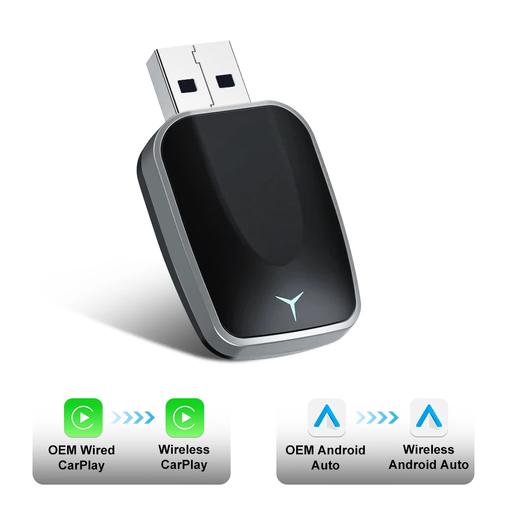 Nuevo adaptador inalámbrico inalámbrico CarPlay Android Auto Mini caja inteligente Plug and play conectar Universal para adaptador inalámbrico Nissan