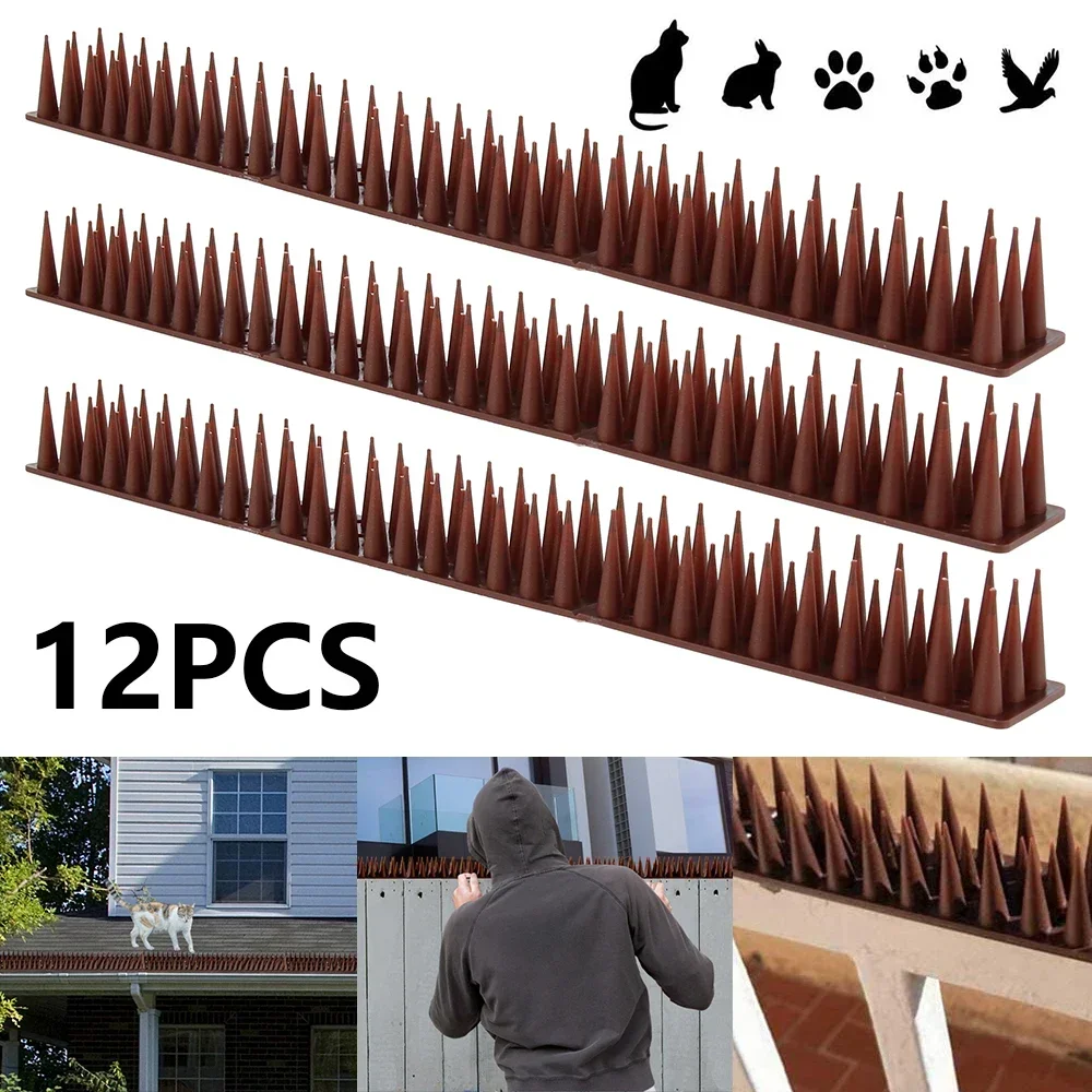 12 pz Recinzione Parete Spikes Uccelli Deterrente Spikes di Plastica Anti Salire Gatto Repellente Per Animali Per Recinzioni Da Giardino Uccelli Piccioni Spikes