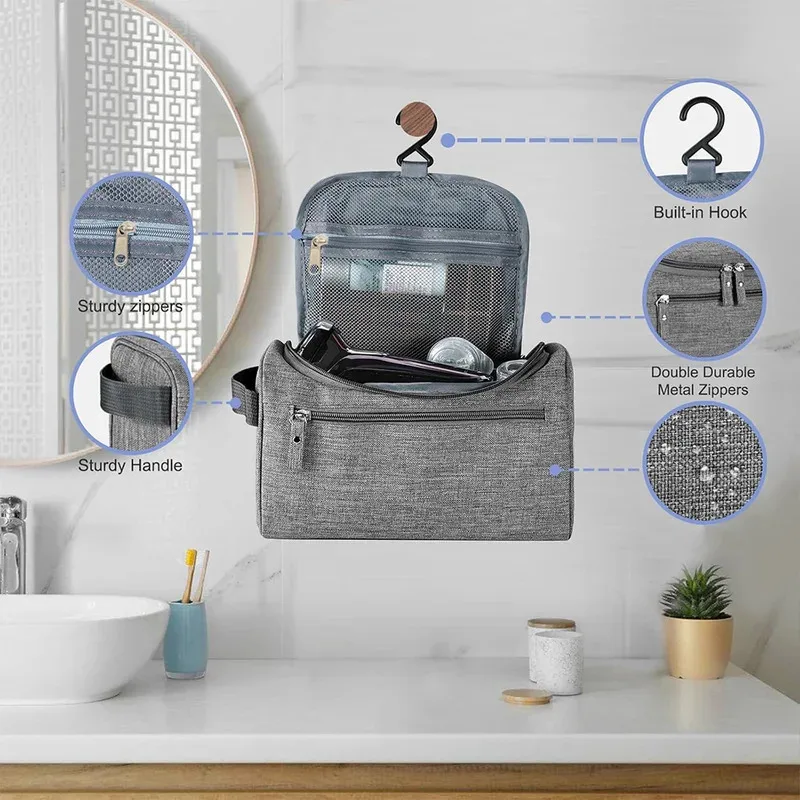 Bolsa de armazenamento de viagem multifuncional masculina, fronha de produtos de higiene pessoal, bolsa de higiene portátil