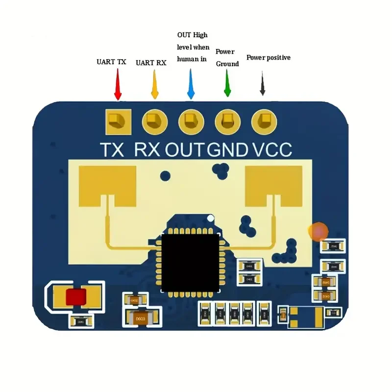 LD2410C 24GHz Human Presence Sensor FMCW Wave Radar Induction Module Body Heartbeat Detection Sensors High Accuracy