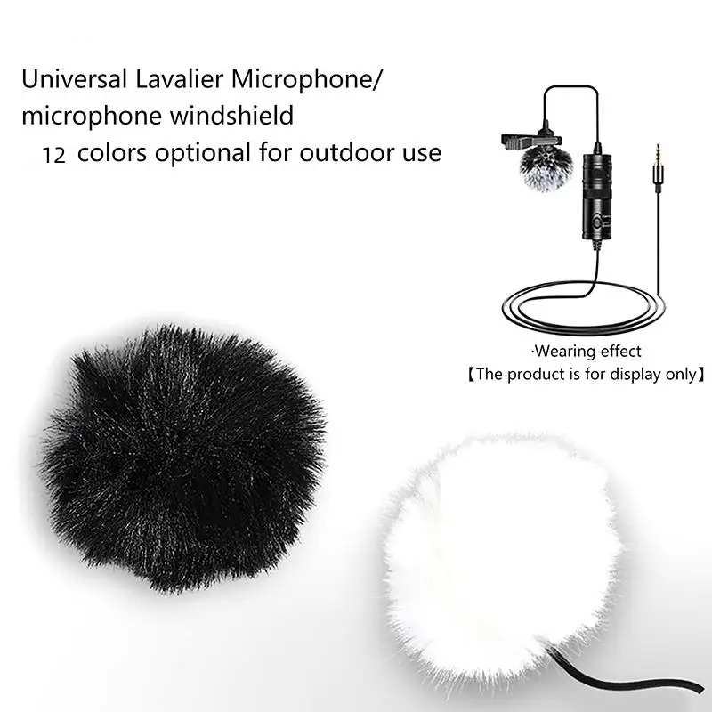 MF1 Clip-on Lavalier-Mikrofon, universelle kabellose Mikrofone, Rauschunterdrückung, Haarball, winddichte Hülle, Revers-Lavalier-Mikrofon