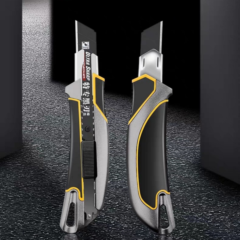 Large Thick Utility Knife Industrial Stainless Steel Utility Knife Heavy Duty Retractable Knife Box Cutter Wallpaper Knife
