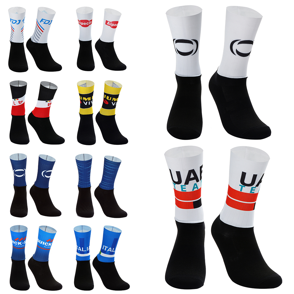 Corte láser un par 2022 INEOS QUICK STEP ALPECIN FENIX equipo ciclismo calcetines antideslizantes bicicleta carreras MITI calcetines transpirables