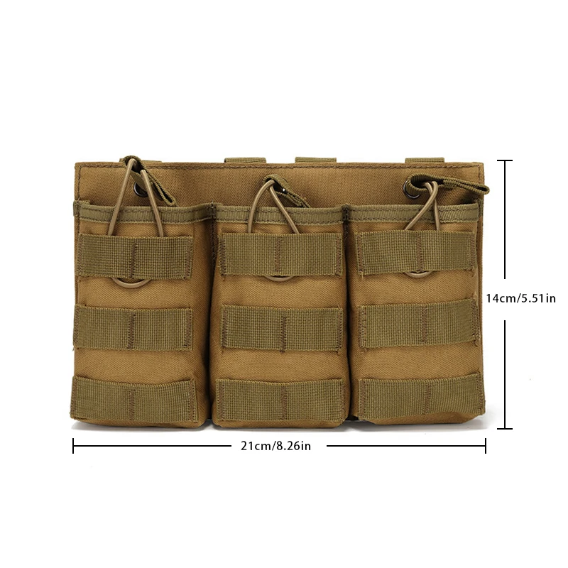 Chaleco táctico Triple para revistas, bolsa de accesorios Molle AK m45.56 mm, bolsa de almacenamiento para walkie-talkie, tela de nailon 600D
