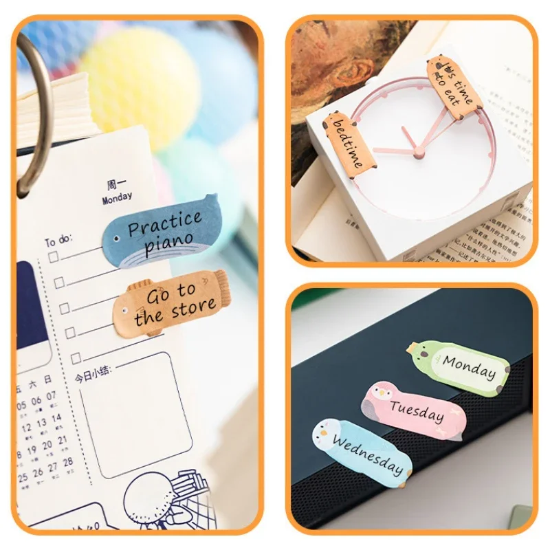 150sheets Kawaii Cartoon Animals Sticky Notes Memo Pad Bookmark Flags Index Tab Sticky Notes Label Paper Stickers Stationery