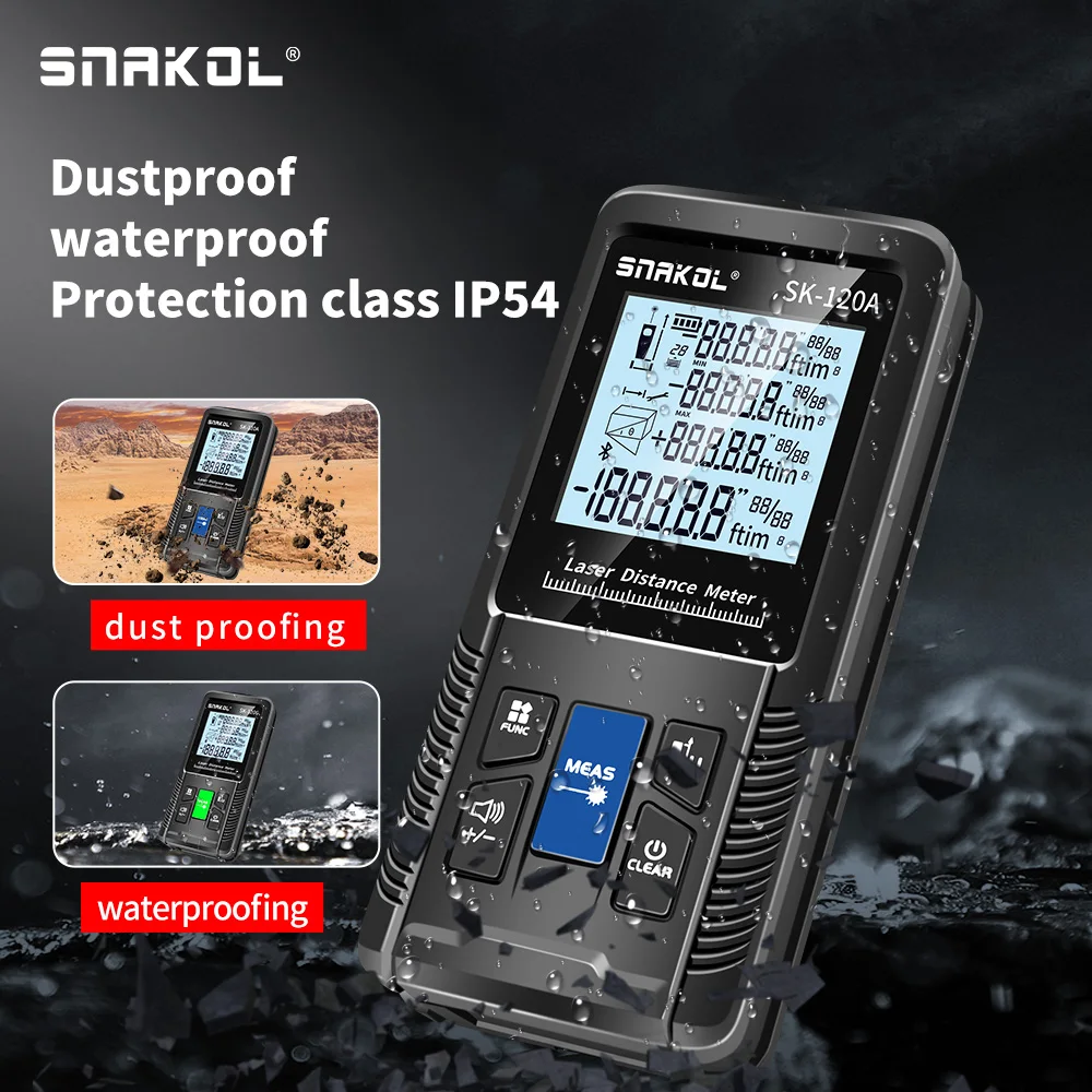 Snakol 40/50/70/100/120M Green Red Laser Rangefinder Distance Meter Laser Tape Range Finder Building Electronic Ruler