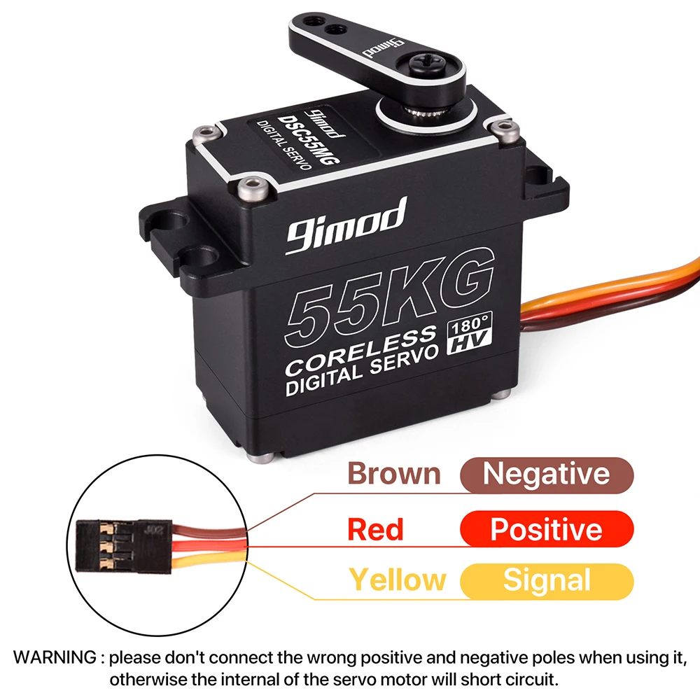 9imod 55กก.กันน้ําServo IP67 180/270 Magnetic SensorแรงบิดสูงCoreless Digital Servoเกียร์โลหะเต็มรูปแบบสําหรับ1/8 1/10 RC Cars