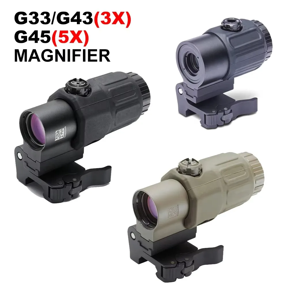 G33 G43 G45 Anblick Feste 3X 5X Lupe Umfang Mit Schalter zu Seite Schnell Abnehmbare QD Halterung Für Airsoft Jagd
