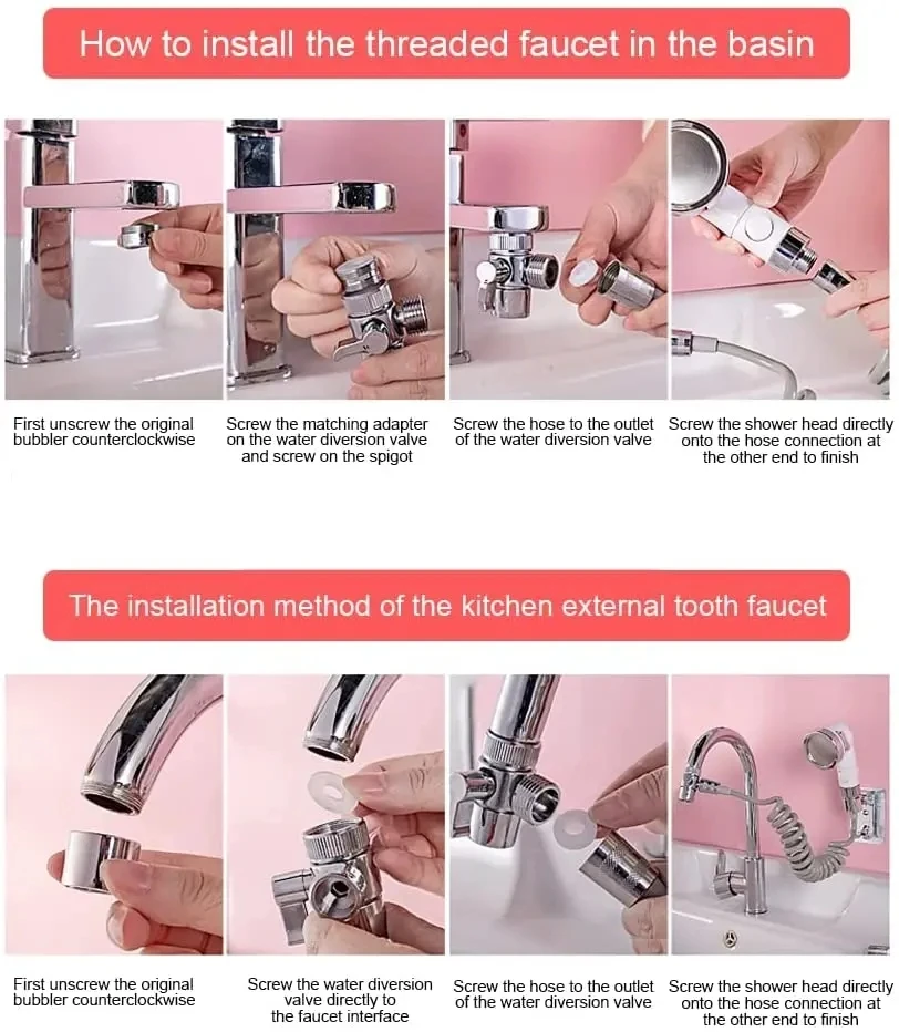 Nuevo extensor de grifo, cabezal de ducha externo, adaptador de grifo de baño, accesorio, grifo de lavabo, juego de cabezal de ducha externo