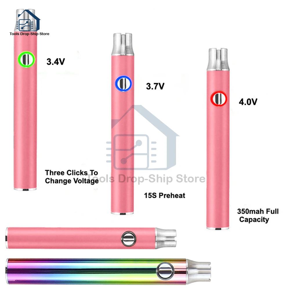 Carro de batería de 350/900mAh, 510 hilos, juego de batería de botón, dispositivo de calor, ajuste de calefacción, Mini soldador con cargador USB