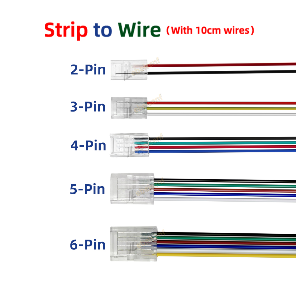 8mm 10mm 2Pin 3Pin 4Pin 5Pin 6Pin 12mm IP20 IP65 LED Strip to Strips or Line Quick Connectors Extension Wire Terminal Connectors