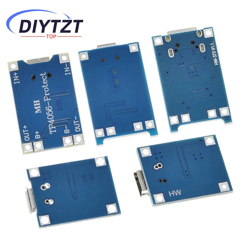 5/10Pcs Micro USB 5V 1A 18650 TP4056 Lithium Battery Charger Module Charging Board With Protection Dual Functions 1A Li-ion
