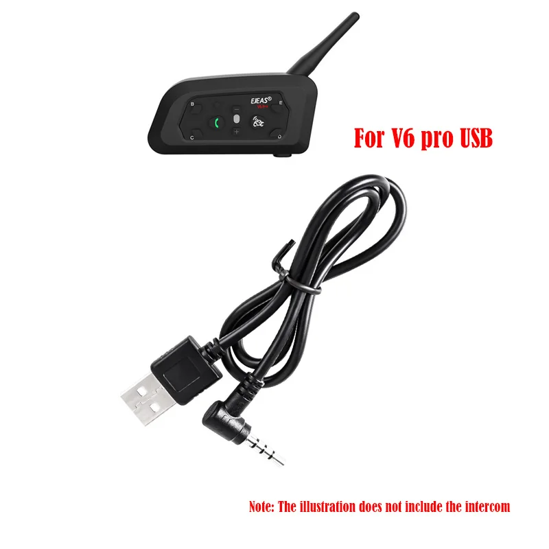 EJEAS V6 V4 V4C V6C V6 Pro FBIM cable de carga de datos de 3,5mm accesorios de intercomunicación para casco Cable de carga USB