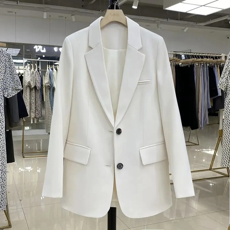 2024 New Blazer Women Coat Spring New Office Lady Blazer Womens Vintage Casual Loose Korean Version Small Suit Jacket 20 Colors
