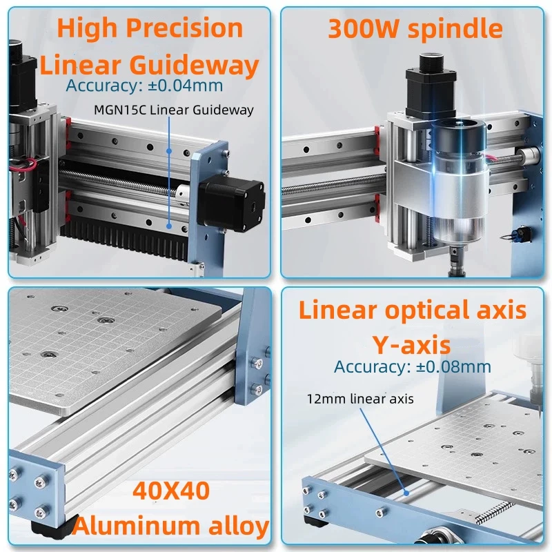 Máquina de grabado CNC 3020 Pro Max, enrutador de madera con husillo de 300W para Metal acrílico, fresadora y cortadora con controlador sin conexión