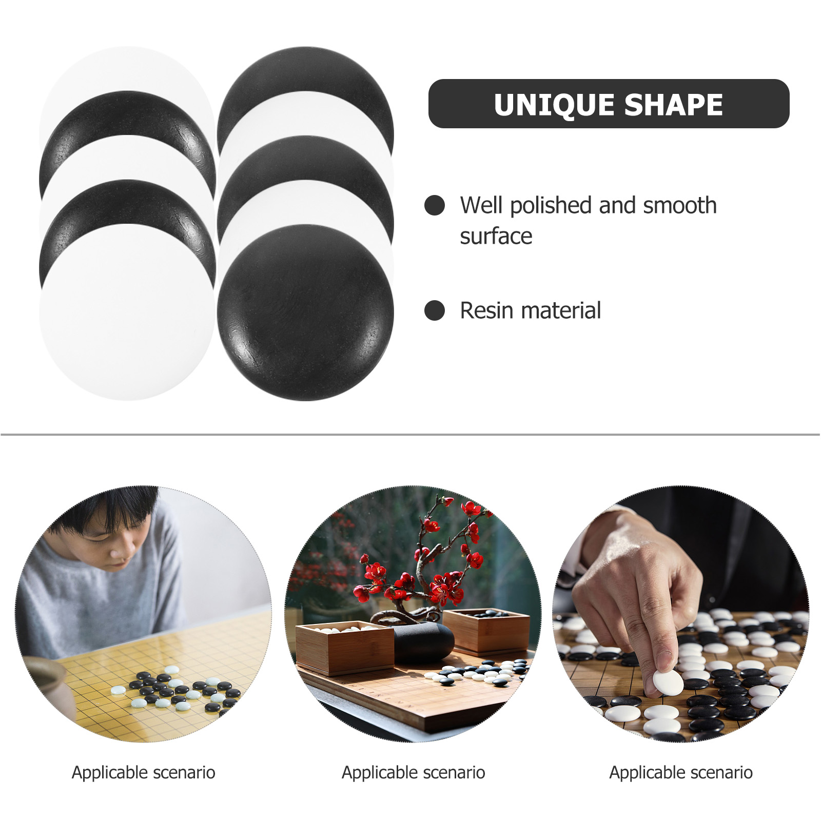 Chess Game 360 Standard Go Pieces Made of Resin Material Resistant to Falling Loose Melamine Small Craft Stones