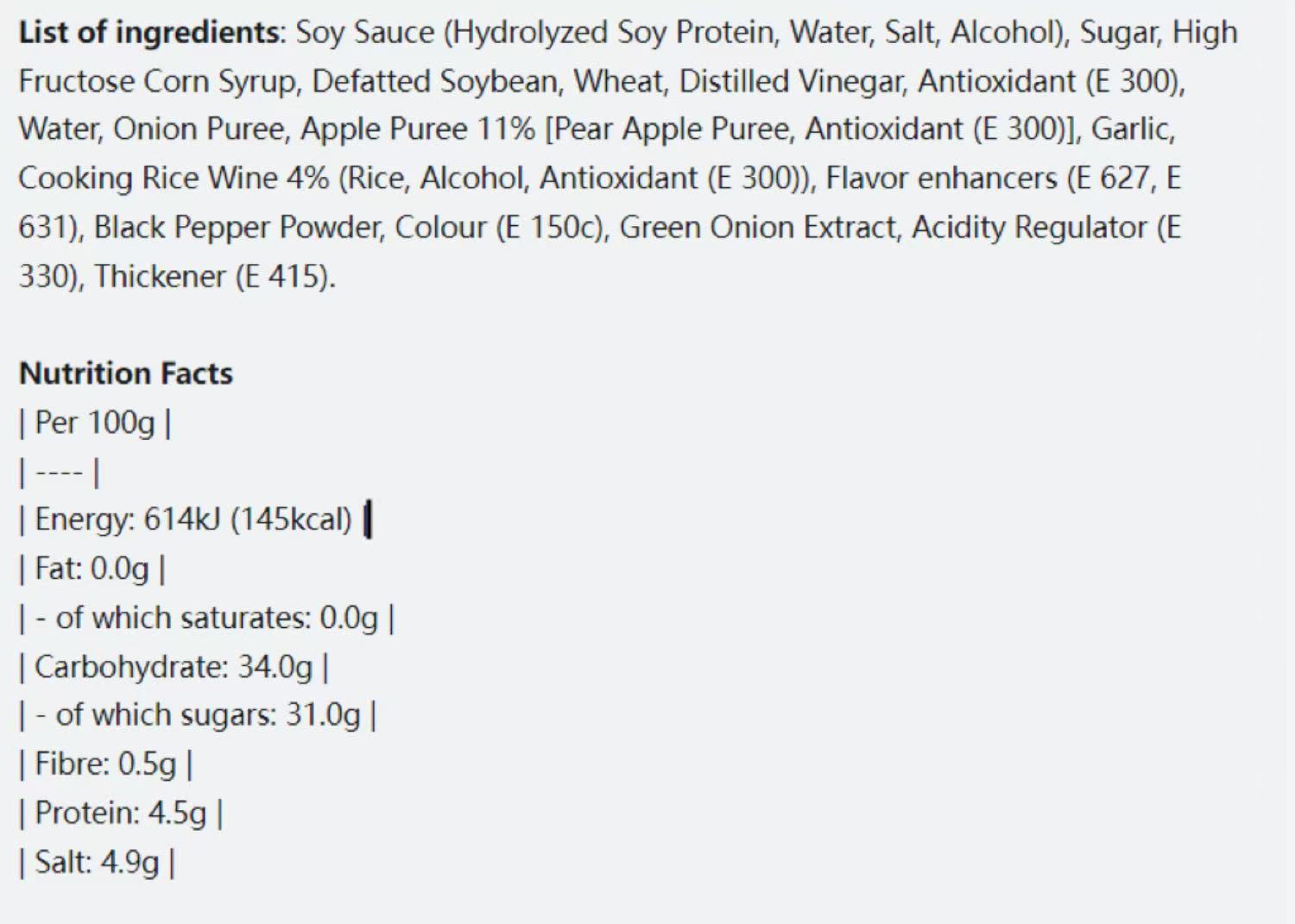 Baeksul, Short Ribs BBQ Marinade, Pack of 3, 290g per pack