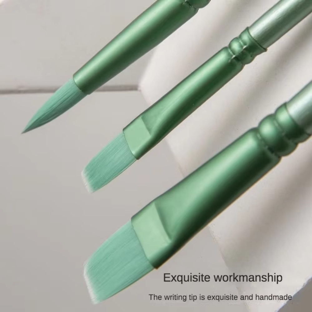 4/6 pcs Pointed Round Flat Head Watercolor Brush Nylon Soft Hair Hand Drawn Watercolor Beginner's Art Student Gift