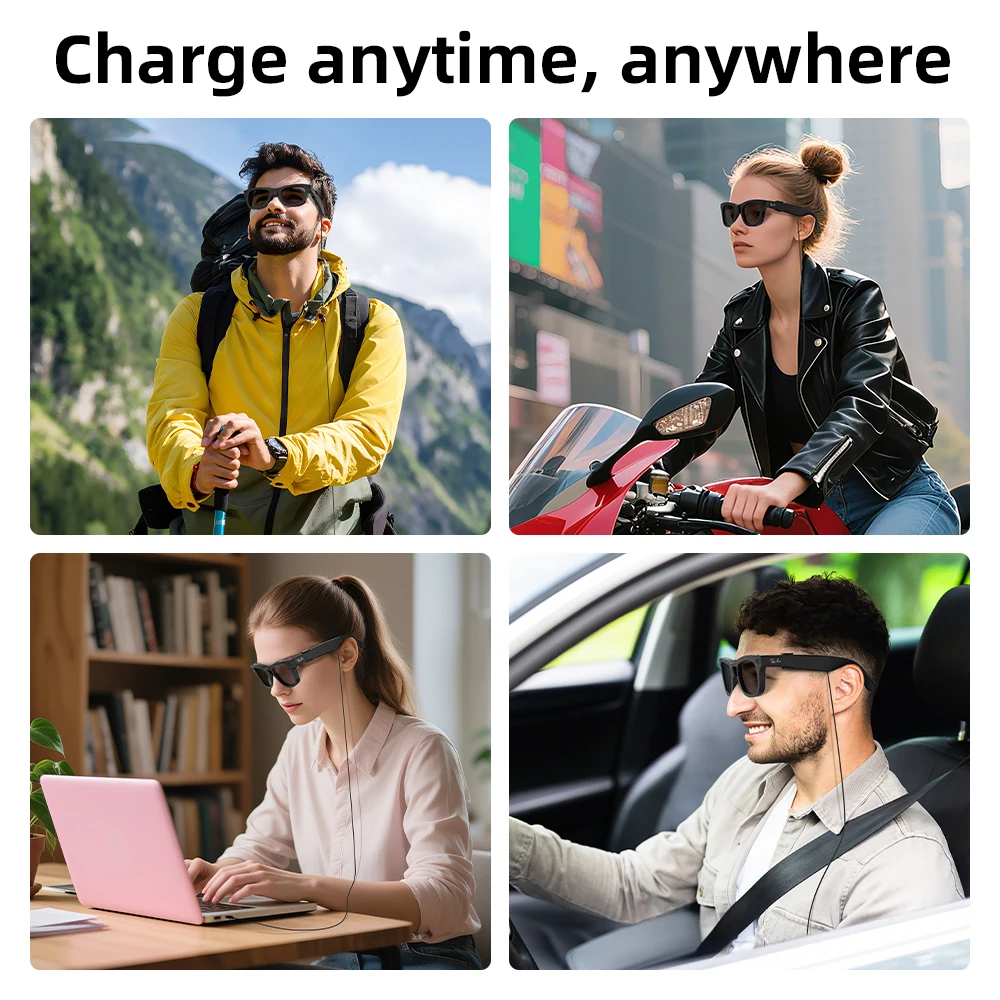 HIBLOKS For Ray-Ban Meta Wayfarer/Skyler/Headliner (GEN1 &GEN2) Glasses Charging Cable For RW4006 RW4008 RW4012 Portable Type C