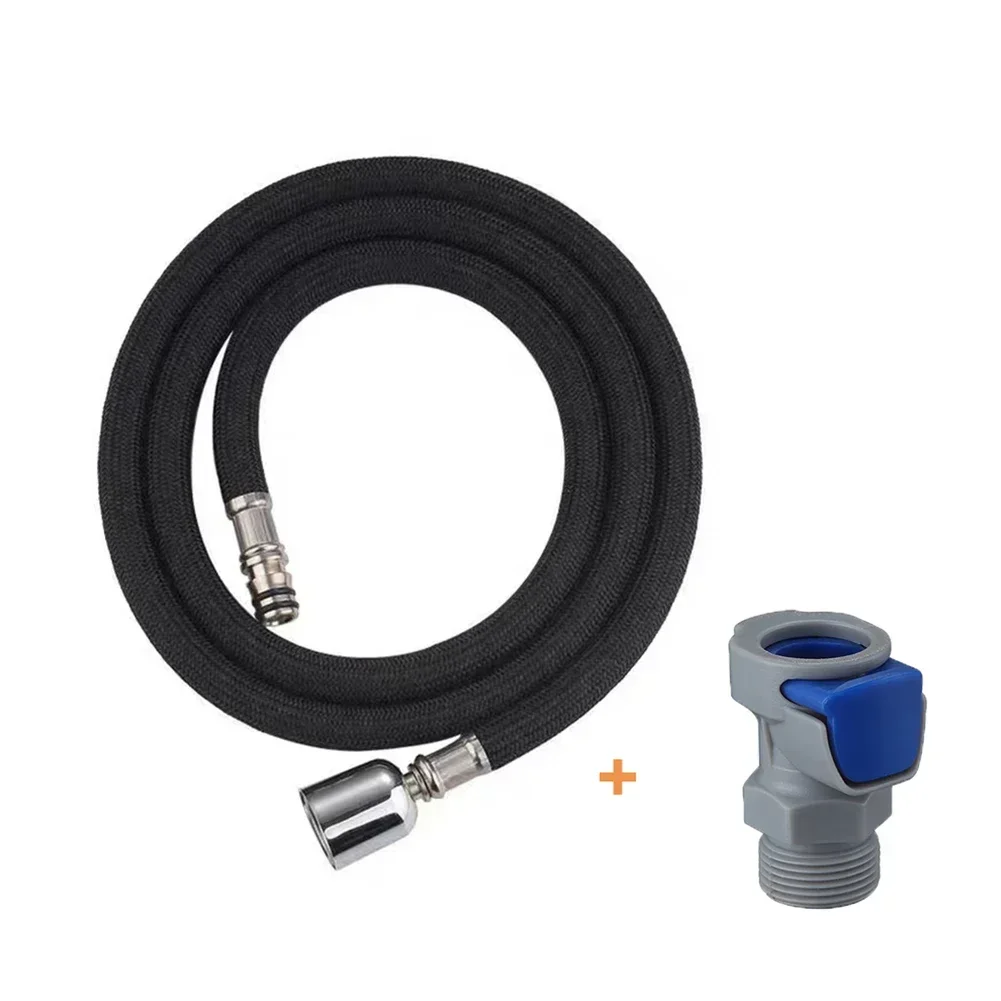 Home Improvement Kitchen Faucet Hose 1.5m Faucet Hose Metal Heads Resistant Easy Installation High Density Nylon